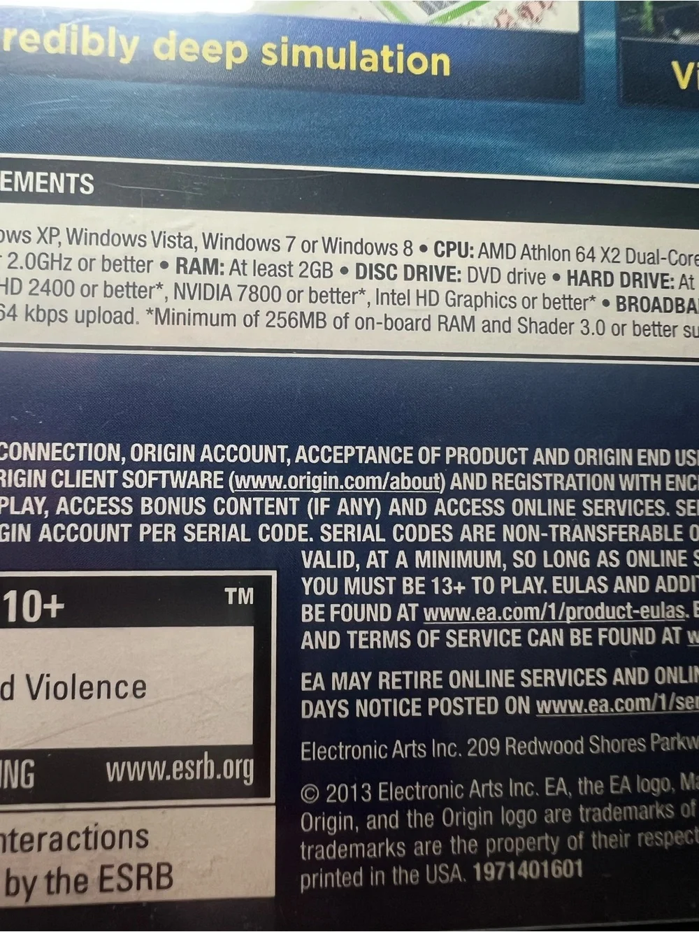 Sim City 2013 PC DVD-ROM Limited Edition